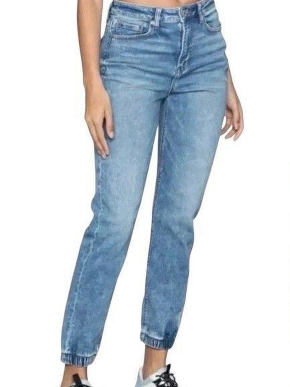 AMERICAN EAGLE Soft Knit Denim Mom Jogger Jeans Light Blue 6 Long EUC